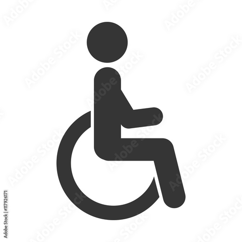 handicapped symbol wheelchair icon vector graphic