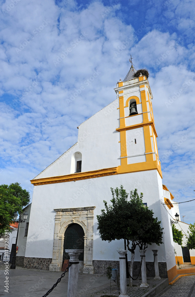 Iglesia de Santa María de Gracia, Almadén de la Plata, provincia de  Sevilla, España Stock Photo | Adobe Stock