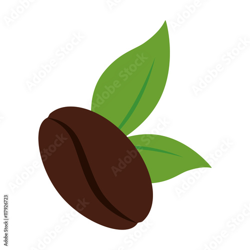 leaf coffee beans cafe icon vector graphic