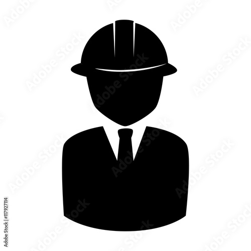 helmet man person suit tie icon vector graphic