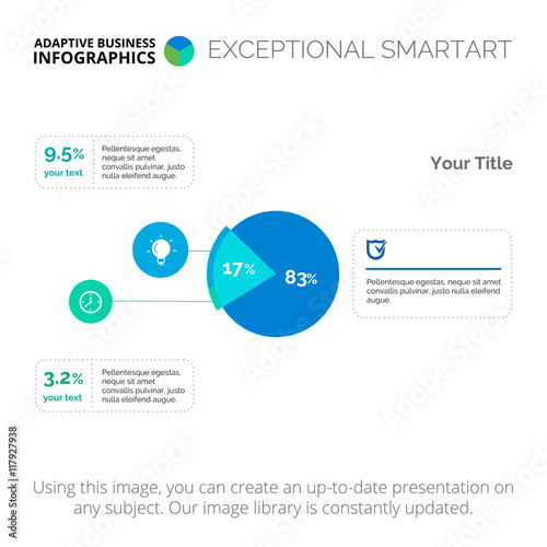 Exploded Percentage Pie Chart Slide