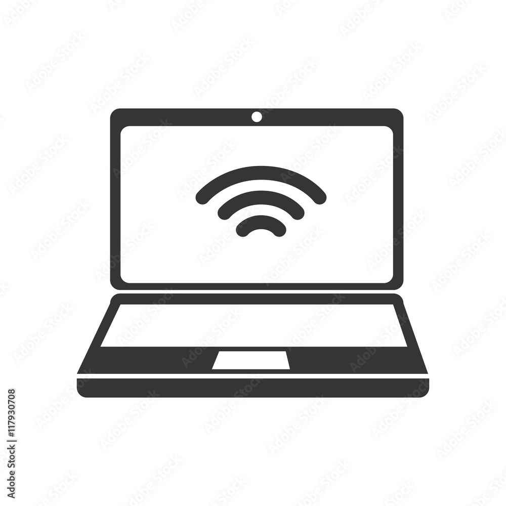 laptop wifi internet connection screen technology computer gadget device portable vector graphic isolated and flat illustration laptop wifi internet connection screen technology computer gadget device portable vector graphic isolated and flat illustration