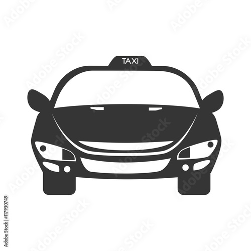 taxi car service auto vehicle front modern vector graphic isolated illustration