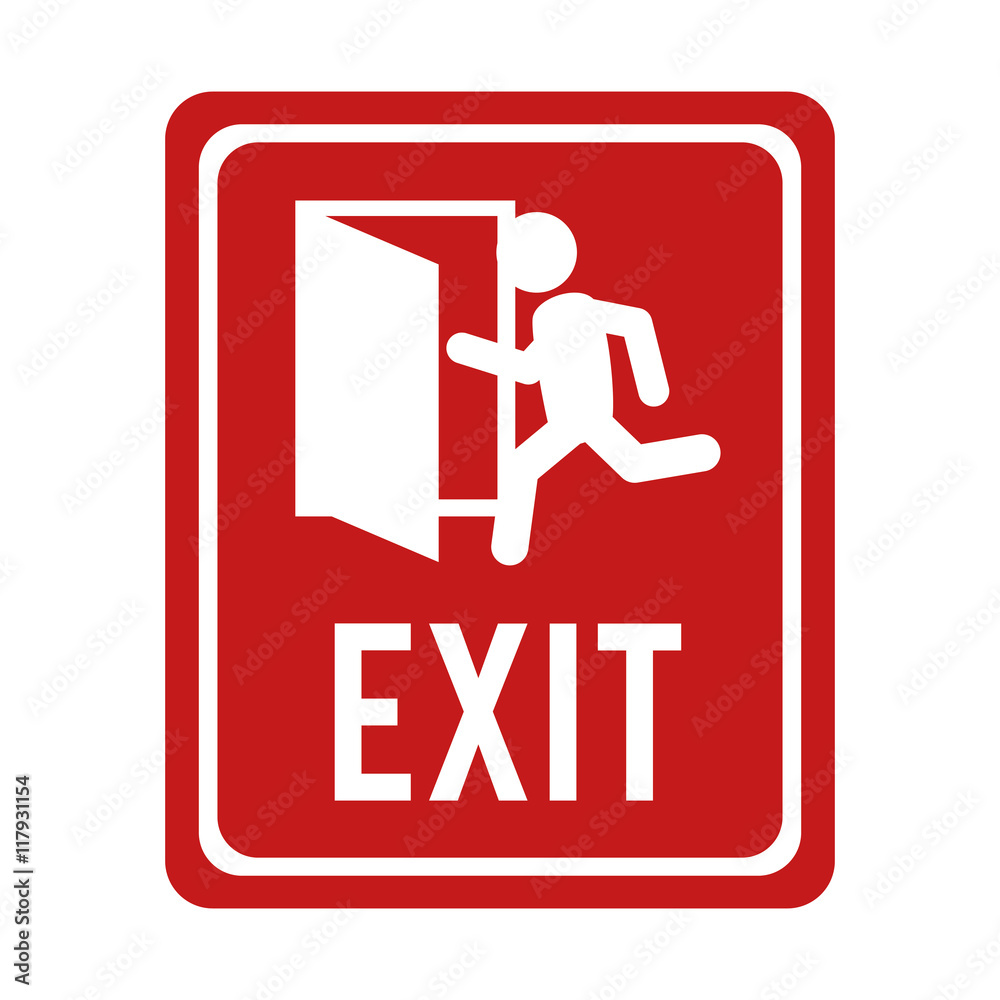 exit run door emergency escape sign icon vector graphic isolated illustration exit run door emergency escape sign icon vector graphic isolated illustration