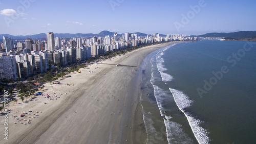 Aerial View Santos, county seat of Baixada Santista, located on