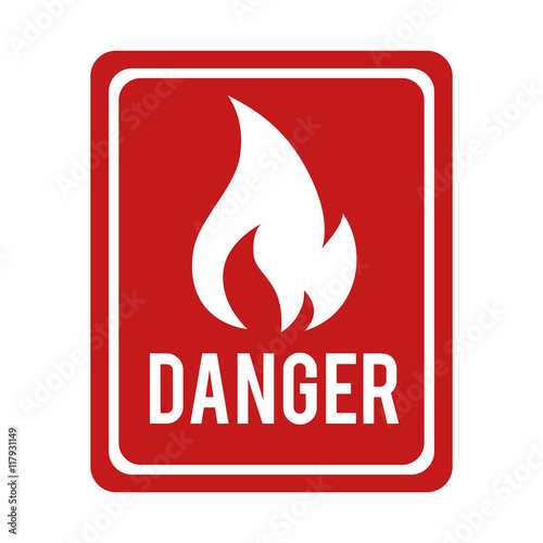 flame fire sign flammable danger warning burn vector graphic isolated illustration