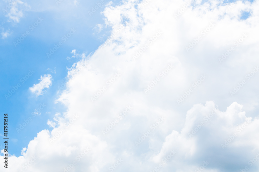 Obraz premium Blue sky with cloud with background daylight, natural sky composition, element of design ,Cloudy blue sky abstract background