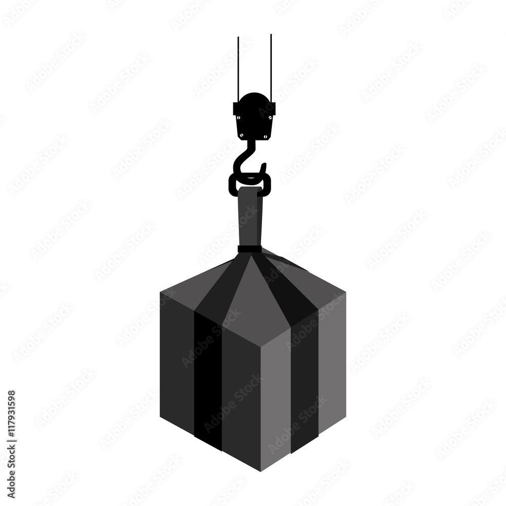 Naklejka premium cargo hook hang hanging heavy object industry weight container vector graphic isolated illustration