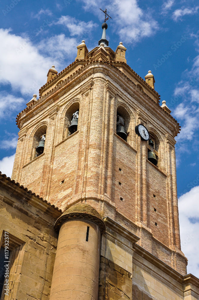 Cintruénigo, Navarra, torre de la iglesia de San Juan Bautista