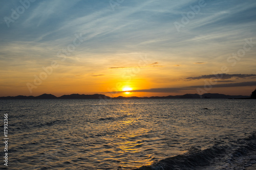 Andaman sea on sunset