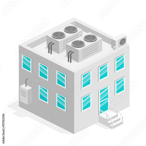 isometric facade of building
