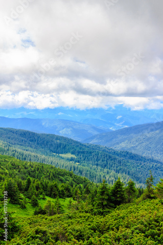 Bright, picturesque Carpathian mountains landscape. Chornogora ridge, Ukraine, Europe.