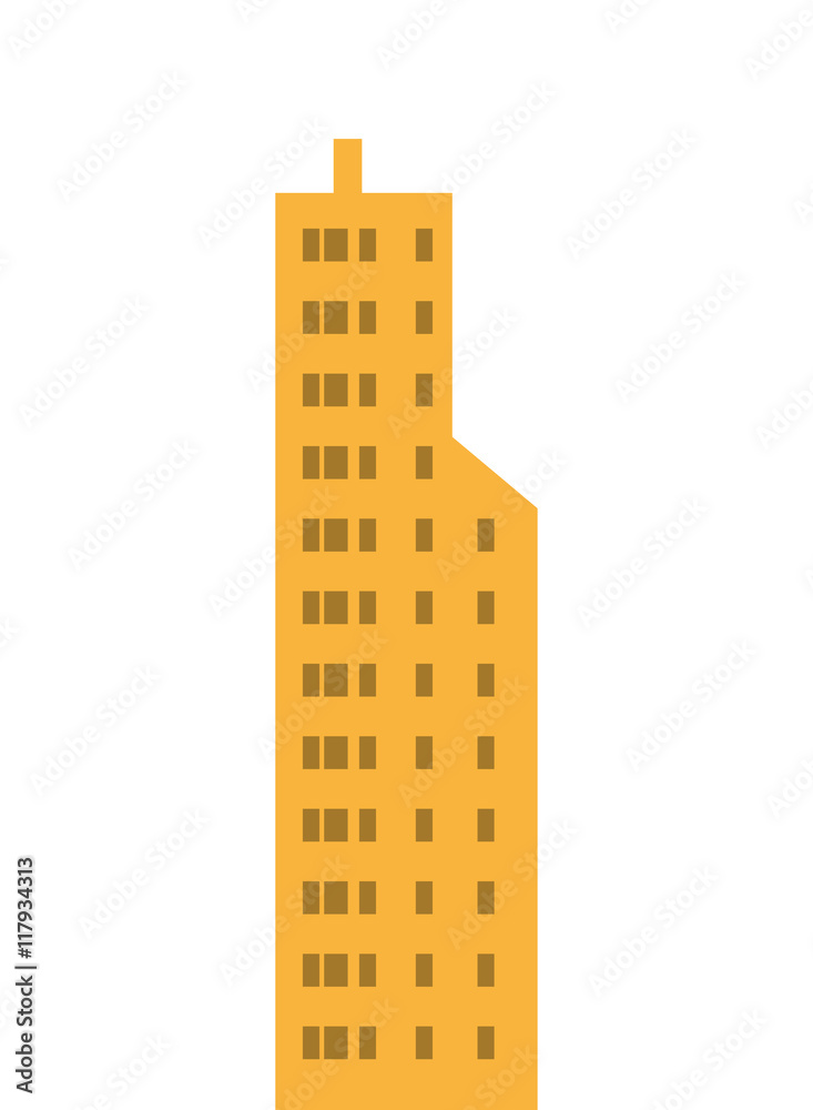 flat design single tall building icon vector illustration flat design single tall building icon vector illustration