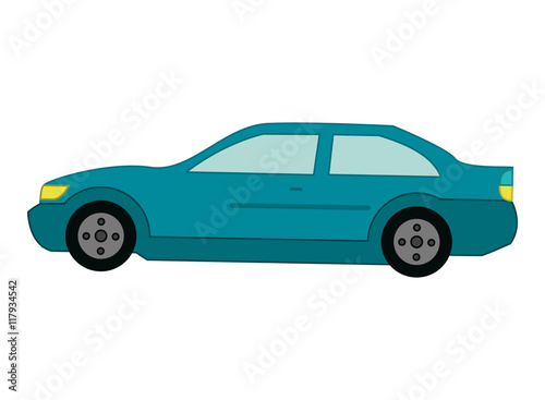 flat design car sideview icon vector illustration