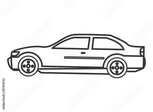 flat design car sideview icon vector illustration © Jemastock
