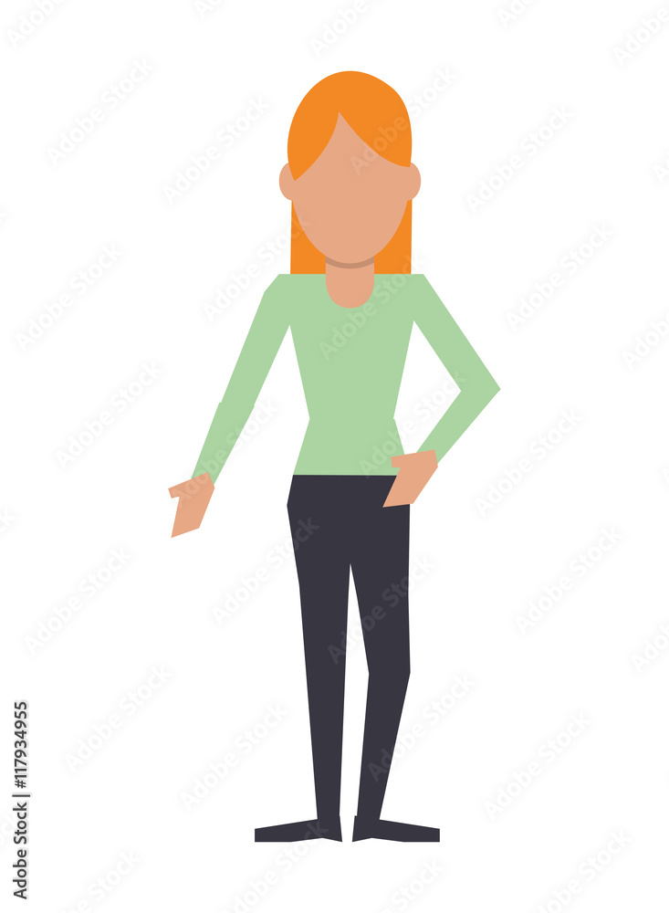 flat design faceless woman icon vector illustration