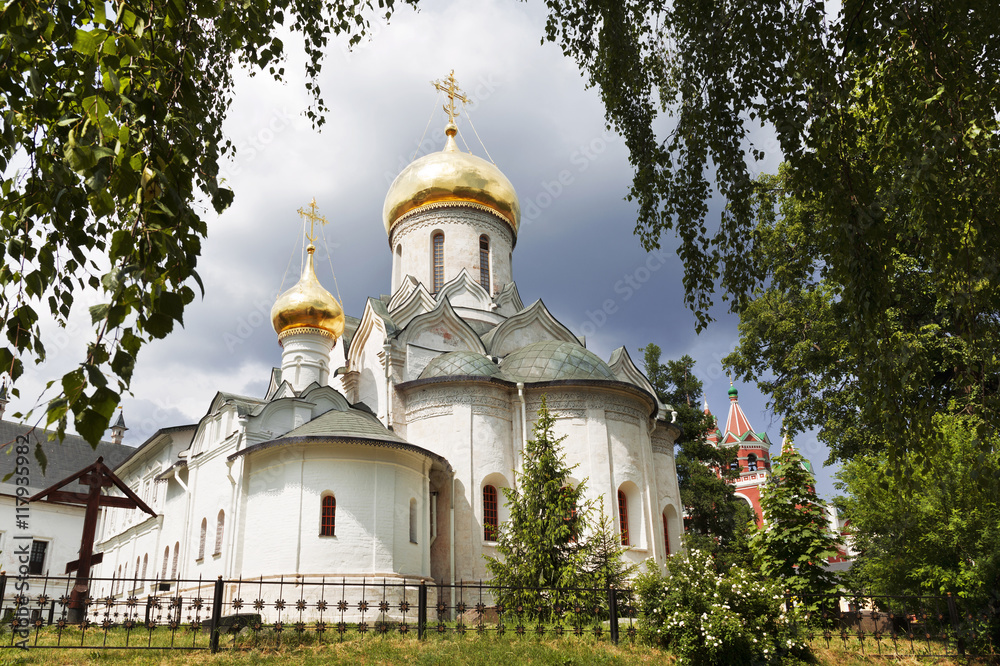 Medieval Savvino Storozhevsky monastery in Zvenigorod, Virgin nativity cathedral , Moscow region, Russia