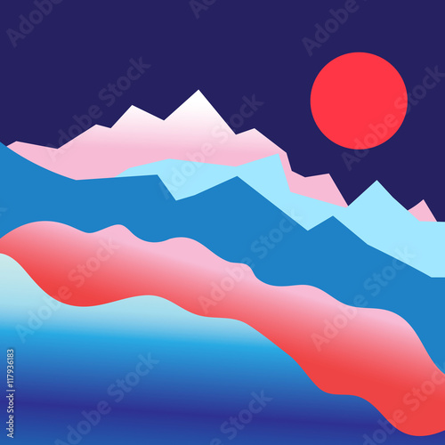 Vector mountain landscape
