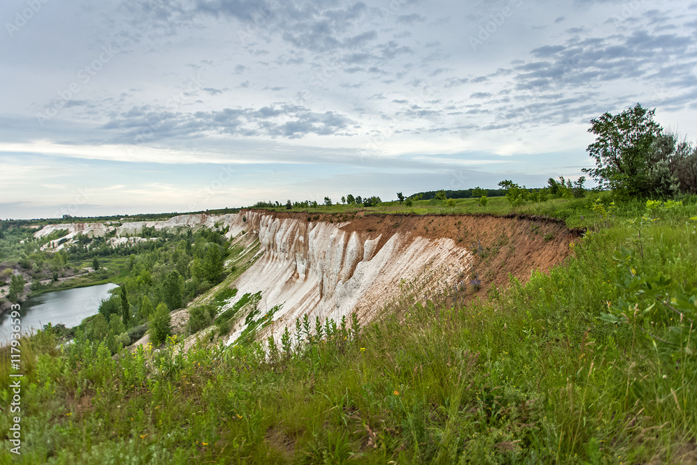 Fototapeta premium Old cretaceous pit with lakes