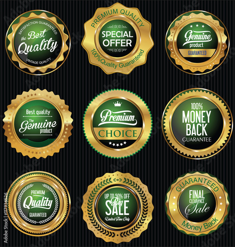 Golden badges and labels retro premium collection