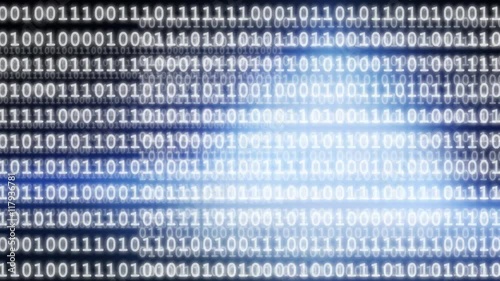 Computer binary code. Modern abstract blue background. Technology, information concept. Loopable HD footage animation.
