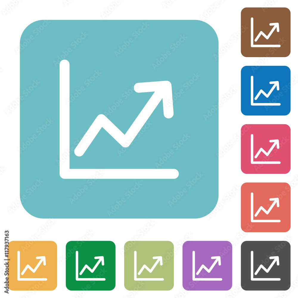 Flat line graph icons Flat line graph icons