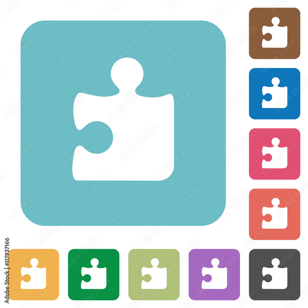 Flat puzzle piece icons