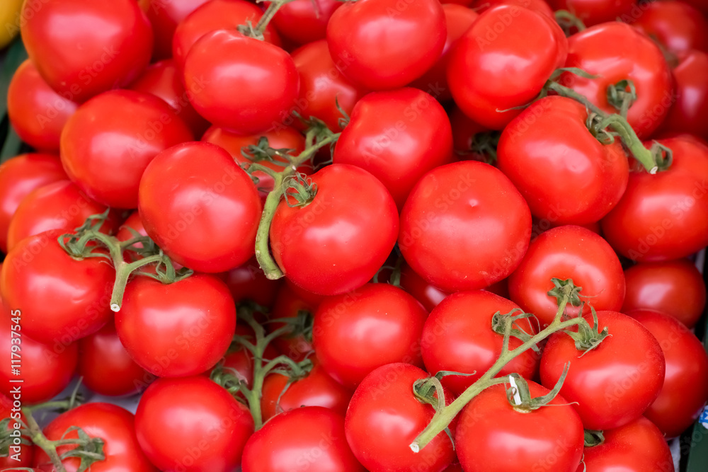 Natural tomatoes on farmer's market Natural tomatoes on farmer's market
