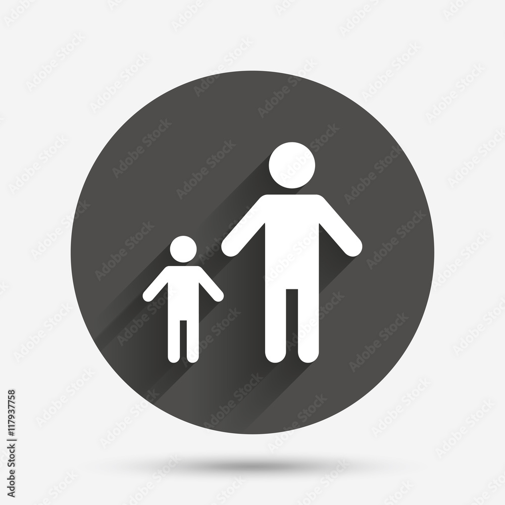 One-parent family with one child sign icon. One-parent family with one child sign icon.