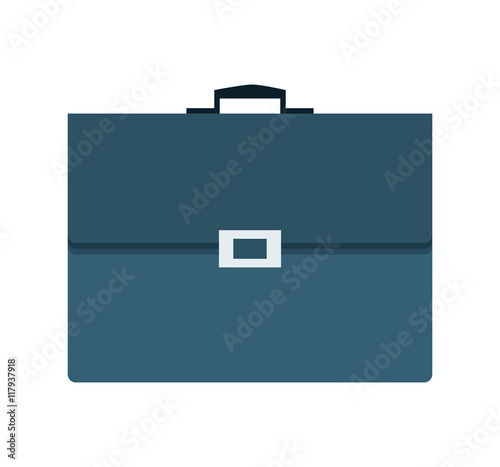 flat design business briefcase icon vector illustration