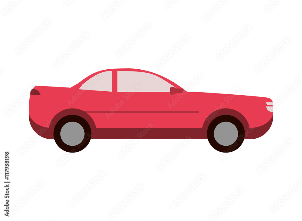 flat design car sideview icon vector illustration