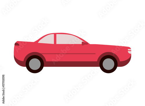 flat design car sideview icon vector illustration