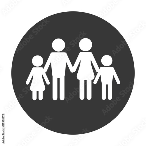 flat design traditional family pictogram icon vector illustration