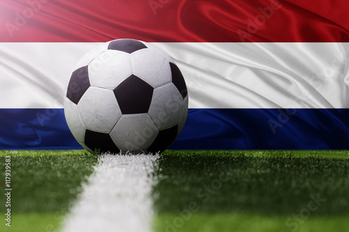 soccer ball against Netherlands flag