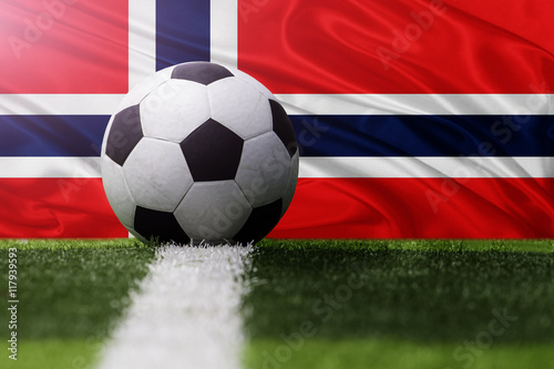 soccer ball against Norway flag