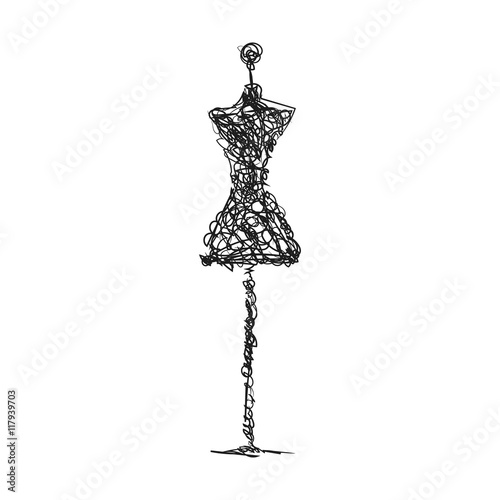 dummy dress hand drawing