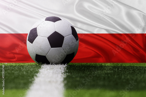 soccer ball against Poland flag