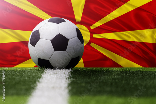 soccer ball against Republic of Macedonia flag