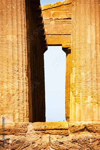 Ancient Temple Ruins in Agrigento, Sicily photo