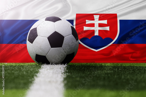 soccer ball against Slovakia flag