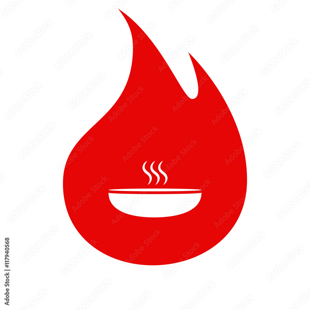 Hot proper meal plate vector icon Hot proper meal plate vector icon