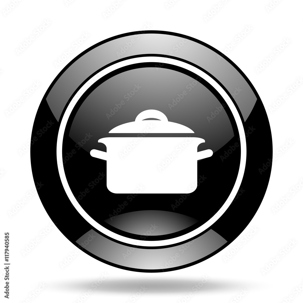Obraz premium cook black glossy icon