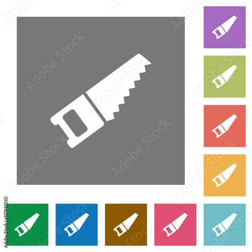 Hand saw square flat icons