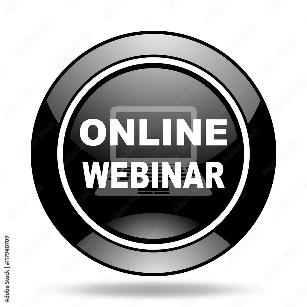 online webinar black glossy icon online webinar black glossy icon