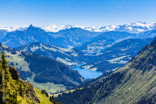 Panorama view of Bernese Alps from Rochers-de-Naye