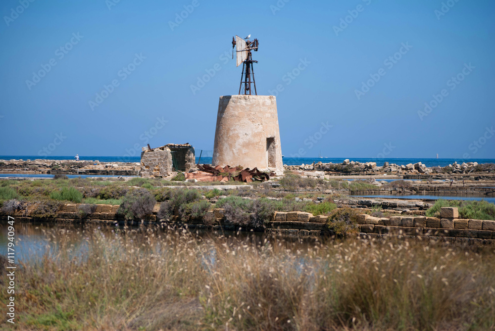 A Sea Salt Factory in Trapani, Sicily