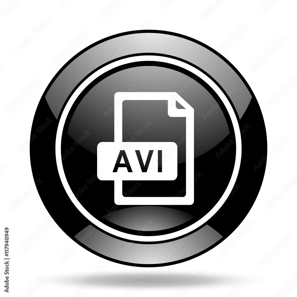 avi file black glossy icon