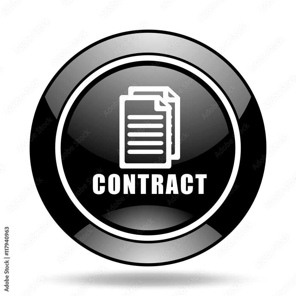 contract black glossy icon
