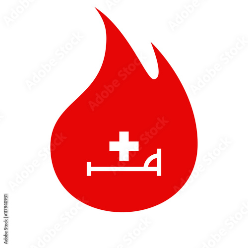 Vector icon with bed and cross