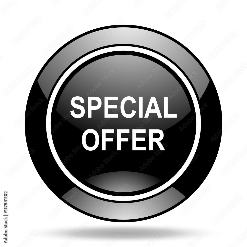special offer black glossy icon